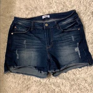Mid Rise Denim Shorts